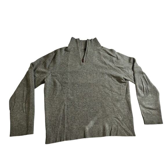 J Crew 1/4 Zip Neck Sweater Men's Size XL  Tan/Brown 100% Lambs Wool - Picture 1 of 5